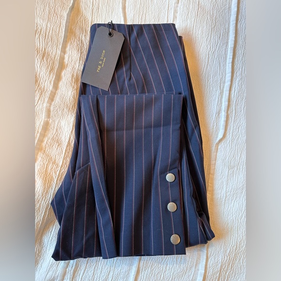 rag & bone Pants - ⭐️LAST CHANCE NWT Rag & Bone Navy with red&white pin stripe dress pants. Size 8